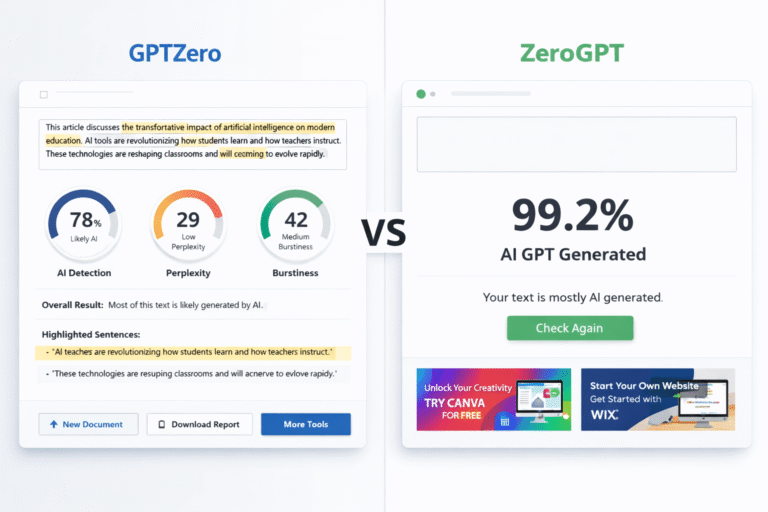 GPTZero vs ZeroGPT (2026): Same Name, Very Different Tools