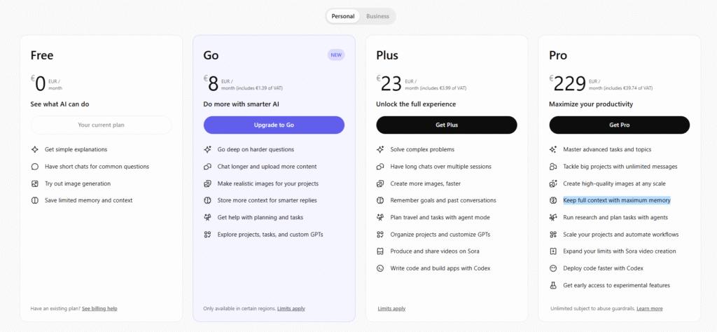 Chatgpt pricing