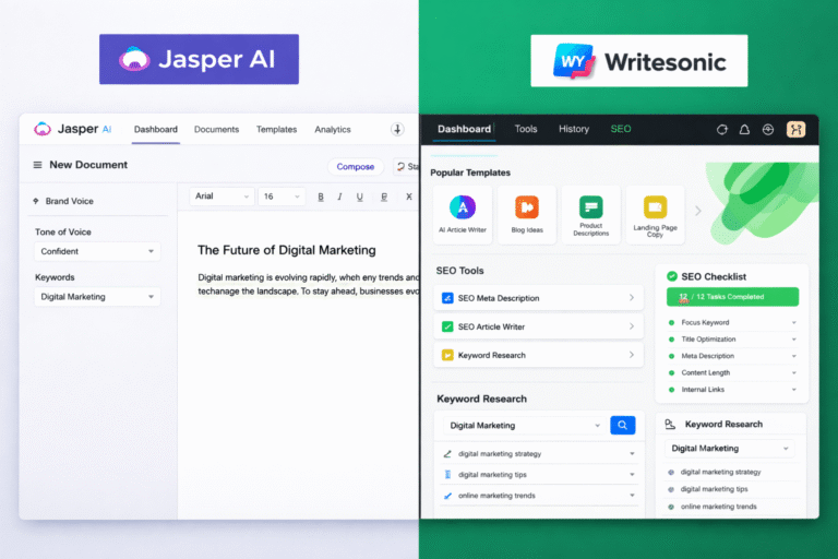 Jasper AI vs Writesonic: Which AI Writing Tool Wins in 2026? (Tested)